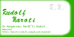 rudolf maroti business card